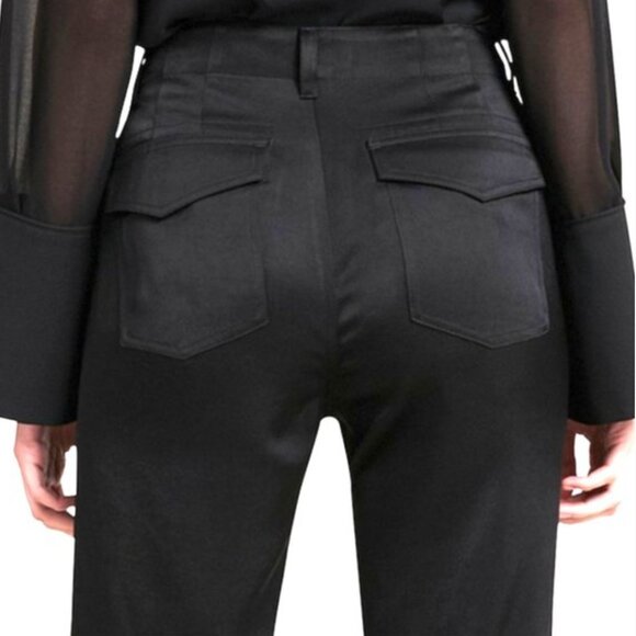 DKNY Satin STRAIGHT-LEG Black DRESS PANTS - Picture 4 of 12